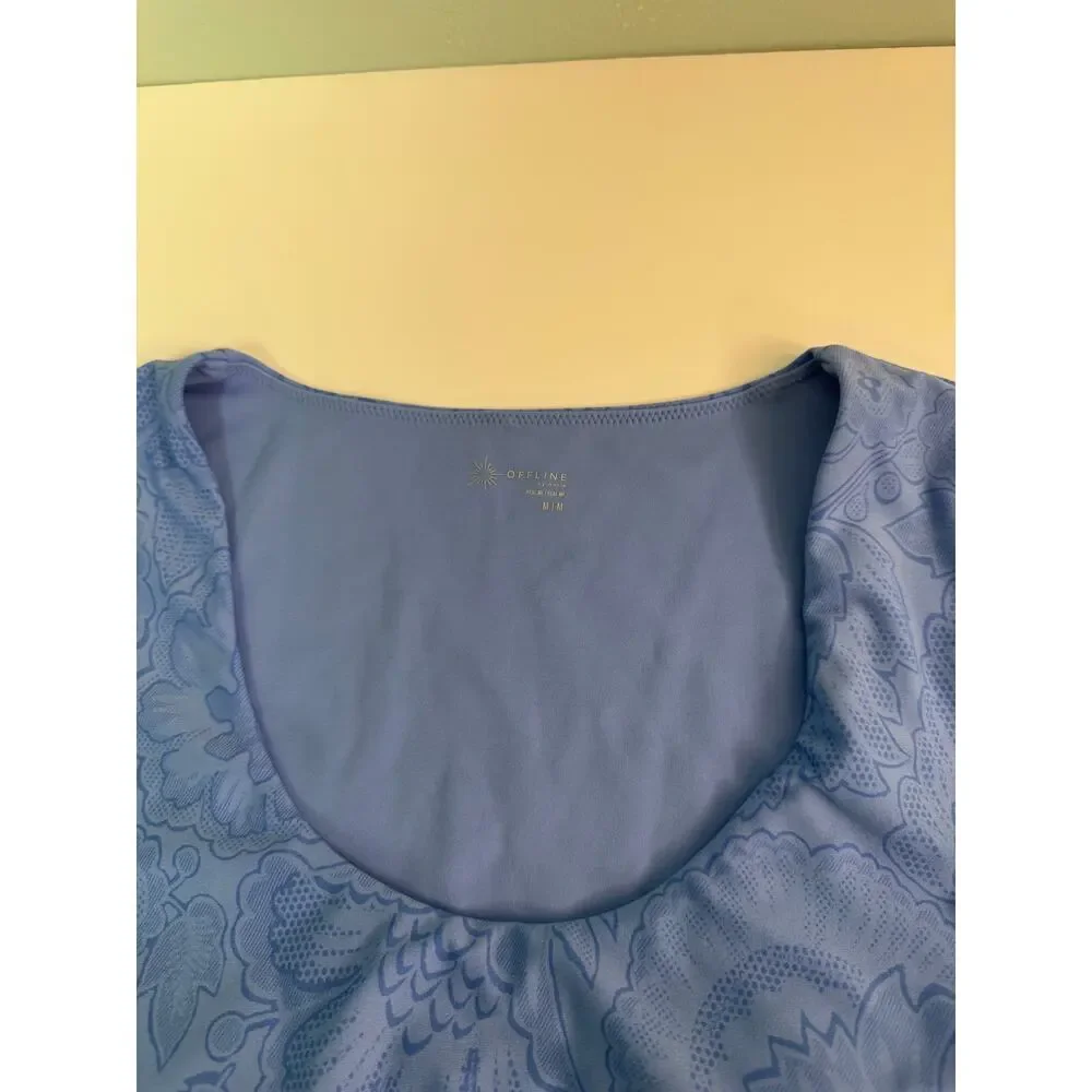 Offline by Aerie Bra Free Long Sleeve Cropped Top - Size Medium - Purple - Picture 2 of 3